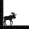 Black Moose Silhouette, Facing right, Animals, Embroidered, Iron on Patch